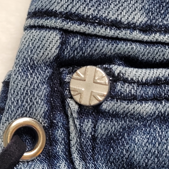 Hudson Girls Distressed Lace Up Denim Skirt Size 7 - Picture 12 of 16